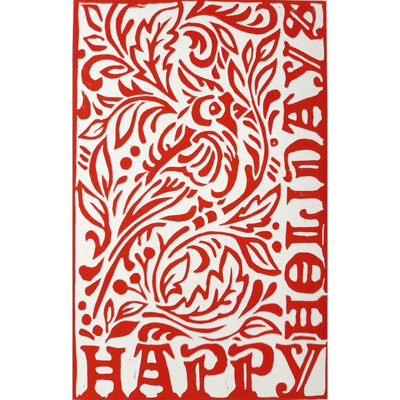 Happy Holidays Cardinal 5"x7" Greeting Cards Set of 6 Acid Free Stock Art Print - Picture 8 of 8